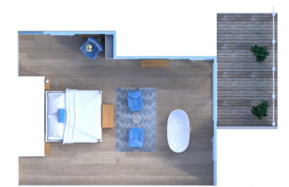 Top floor master suite with view | aerial view  | Interior Designers